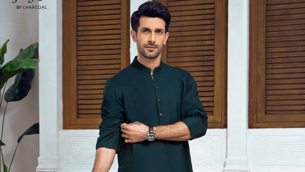 latest kurta design for men in pakistan charcoal clothing - pakdressing.com